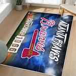 mlb atlanta braves area rug non slip baseball carpet home decor gift idea for fans living room ab52