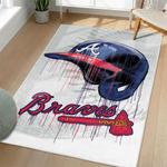 mlb atlanta braves area rug non slip baseball carpet home decor gift idea for fans living room ab60