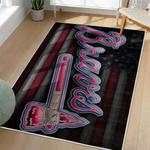 mlb atlanta braves area rug non slip baseball carpet home decor gift idea for fans living room ab66