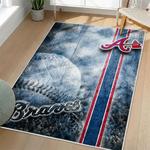 mlb atlanta braves area rug non slip baseball carpet home decor gift idea for fans living room ab68