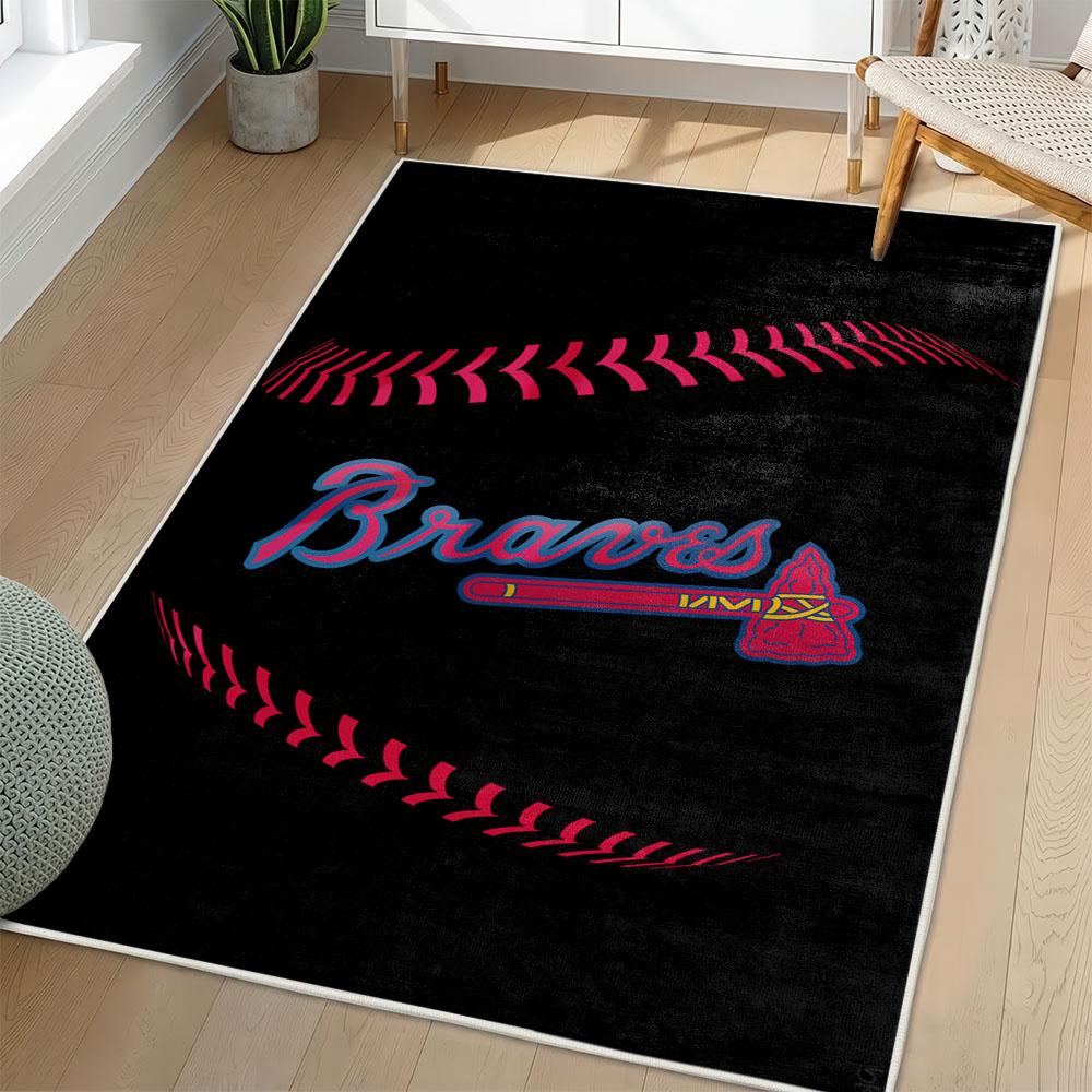 MLB Atlanta Braves Area Rug Non-Slip Baseball Carpet Home Decor Gift Idea For Fans AB71 mlb atlanta braves area rug non slip baseball carpet home decor gift idea for fans living room ab71