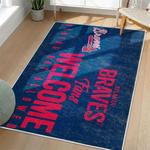 mlb atlanta braves area rug non slip baseball carpet home decor gift idea for fans living room ab93