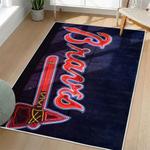 mlb atlanta braves area rug non slip baseball carpet home decor gift idea for fans living room ab99
