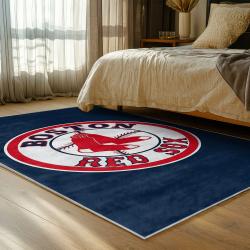mlb boston red sox baseball team logo sport carpet area rug home decor gift bedroom brs101
