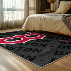 mlb boston red sox baseball team logo sport carpet area rug home decor gift bedroom brs105
