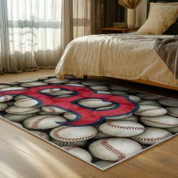 mlb boston red sox baseball team logo sport carpet area rug home decor gift bedroom brs106