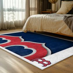 mlb boston red sox baseball team logo sport carpet area rug home decor gift bedroom brs114