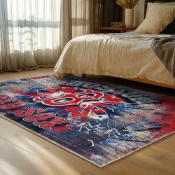 mlb boston red sox baseball team logo sport carpet area rug home decor gift bedroom brs116