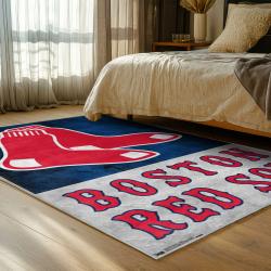 mlb boston red sox baseball team logo sport carpet area rug home decor gift bedroom brs118