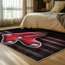 mlb boston red sox baseball team logo sport carpet area rug home decor gift bedroom brs120