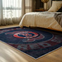 mlb boston red sox baseball team logo sport carpet area rug home decor gift bedroom brs123