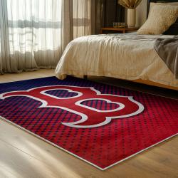 mlb boston red sox baseball team logo sport carpet area rug home decor gift bedroom brs126