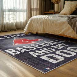 mlb boston red sox baseball team logo sport carpet area rug home decor gift bedroom brs127