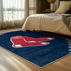 mlb boston red sox baseball team logo sport carpet area rug home decor gift bedroom brs131