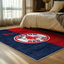 mlb boston red sox baseball team logo sport carpet area rug home decor gift bedroom brs132