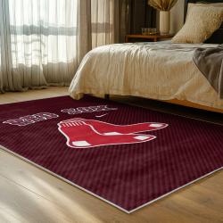 mlb boston red sox baseball team logo sport carpet area rug home decor gift bedroom brs136