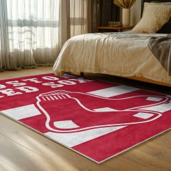 mlb boston red sox baseball team logo sport carpet area rug home decor gift bedroom brs137