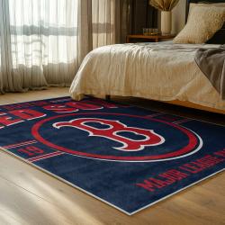 mlb boston red sox baseball team logo sport carpet area rug home decor gift bedroom brs146