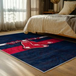 mlb boston red sox baseball team logo sport carpet area rug home decor gift bedroom brs154