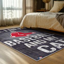 mlb boston red sox baseball team logo sport carpet area rug home decor gift bedroom brs155