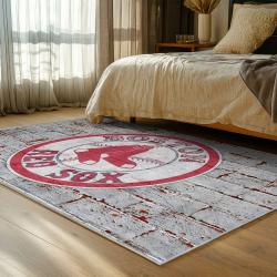 mlb boston red sox baseball team logo sport carpet area rug home decor gift bedroom brs156