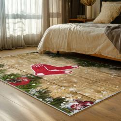 mlb boston red sox baseball team logo sport carpet area rug home decor gift bedroom brs158