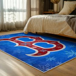 mlb boston red sox baseball team logo sport carpet area rug home decor gift bedroom brs173