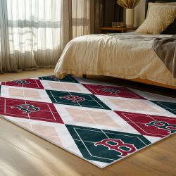 mlb boston red sox baseball team logo sport carpet area rug home decor gift bedroom brs174