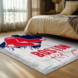 mlb boston red sox baseball team logo sport carpet area rug home decor gift bedroom brs176
