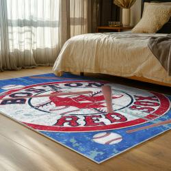 mlb boston red sox baseball team logo sport carpet area rug home decor gift bedroom brs177