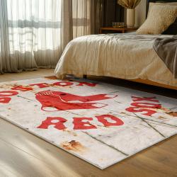 mlb boston red sox baseball team logo sport carpet area rug home decor gift bedroom brs187