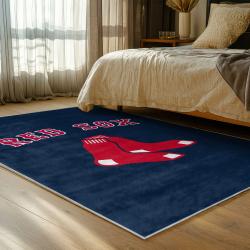 mlb boston red sox baseball team logo sport carpet area rug home decor gift bedroom brs193