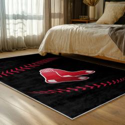 mlb boston red sox baseball team logo sport carpet area rug home decor gift bedroom brs195