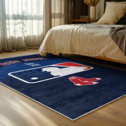 mlb boston red sox baseball team logo sport carpet area rug home decor gift bedroom brs199