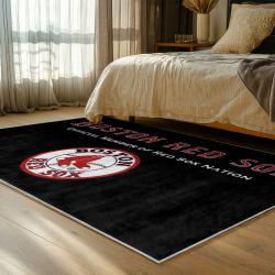 mlb boston red sox baseball team logo sport carpet area rug home decor gift bedroom brs206