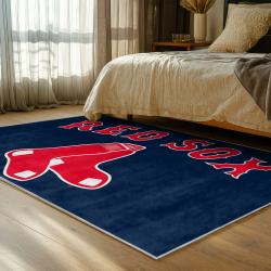 mlb boston red sox baseball team logo sport carpet area rug home decor gift bedroom brs208