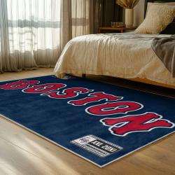mlb boston red sox baseball team logo sport carpet area rug home decor gift bedroom brs210