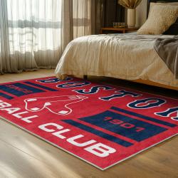 mlb boston red sox baseball team logo sport carpet area rug home decor gift bedroom brs211