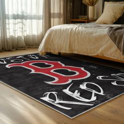 mlb boston red sox baseball team logo sport carpet area rug home decor gift bedroom brs215