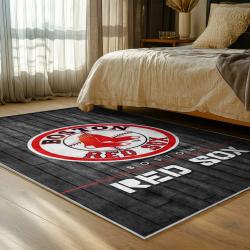 mlb boston red sox baseball team logo sport carpet area rug home decor gift bedroom brs217