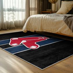mlb boston red sox baseball team logo sport carpet area rug home decor gift bedroom brs218