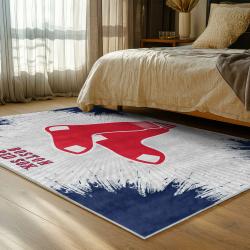 mlb boston red sox baseball team logo sport carpet area rug home decor gift bedroom brs222