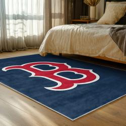 mlb boston red sox baseball team logo sport carpet area rug home decor gift bedroom brs225