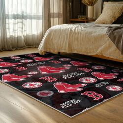 mlb boston red sox baseball team logo sport carpet area rug home decor gift bedroom brs229
