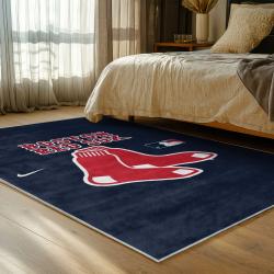 mlb boston red sox baseball team logo sport carpet area rug home decor gift bedroom brs231