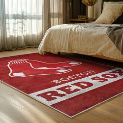 mlb boston red sox baseball team logo sport carpet area rug home decor gift bedroom brs234