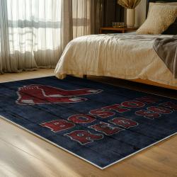 mlb boston red sox baseball team logo sport carpet area rug home decor gift bedroom brs236
