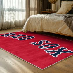 mlb boston red sox baseball team logo sport carpet area rug home decor gift bedroom brs241