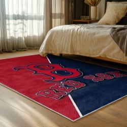 mlb boston red sox baseball team logo sport carpet area rug home decor gift bedroom brs243