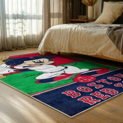 mlb boston red sox baseball team logo sport carpet area rug home decor gift bedroom brs253